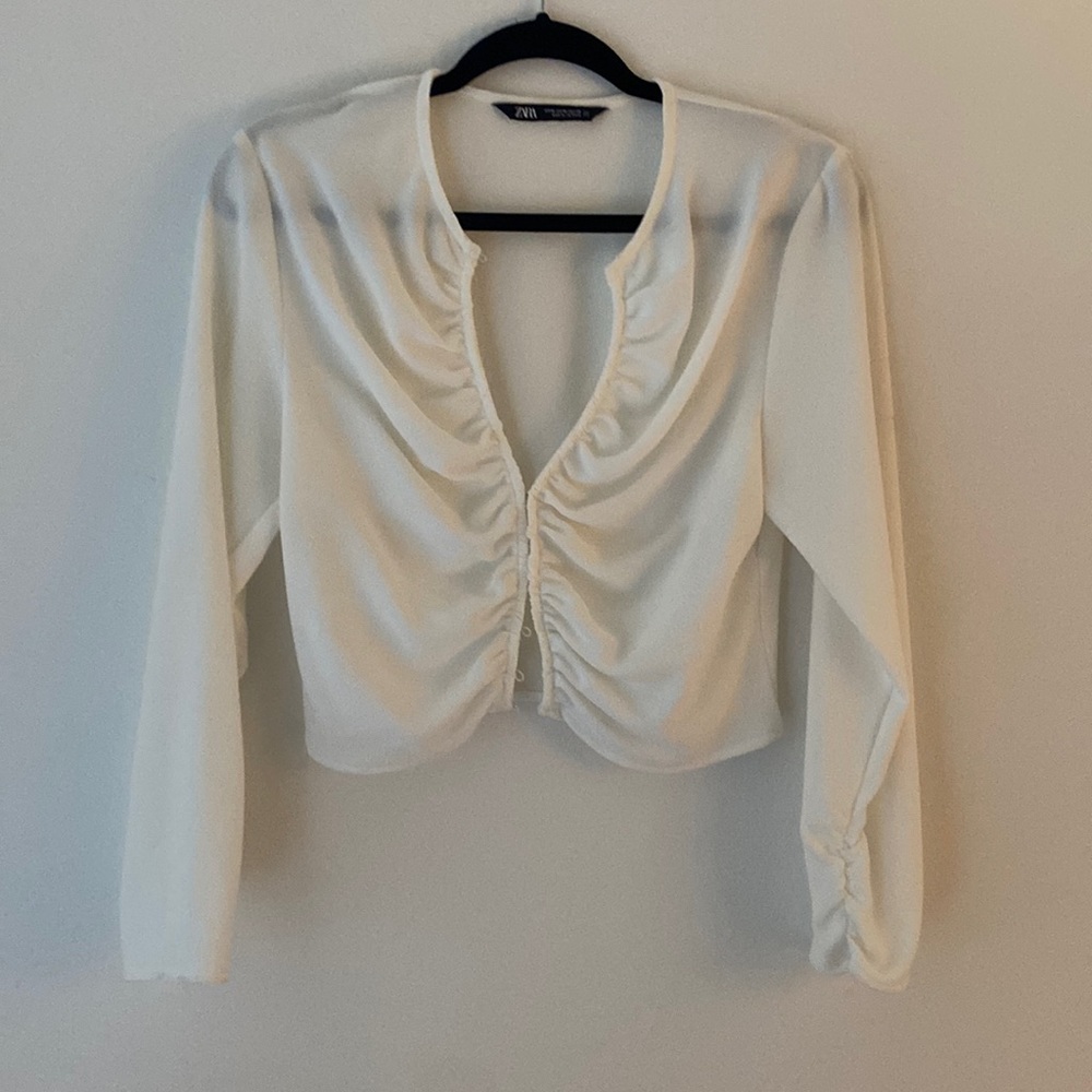 Zara button crop top